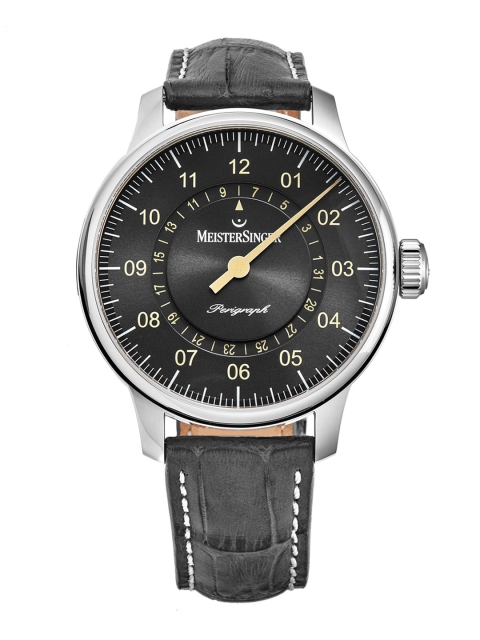 MEISTERSINGER Men Grey Dial & Grey Leather Straps Analogue Automatic Motion Powered Watch