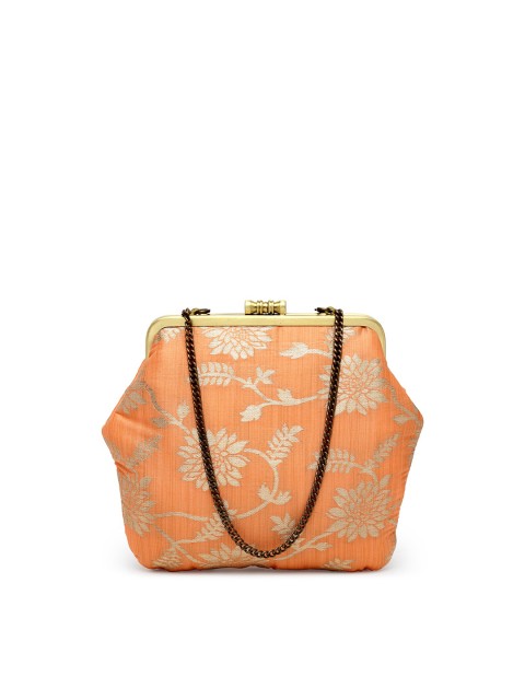 

PRACCESSORII Peach Printed Purse Clutch