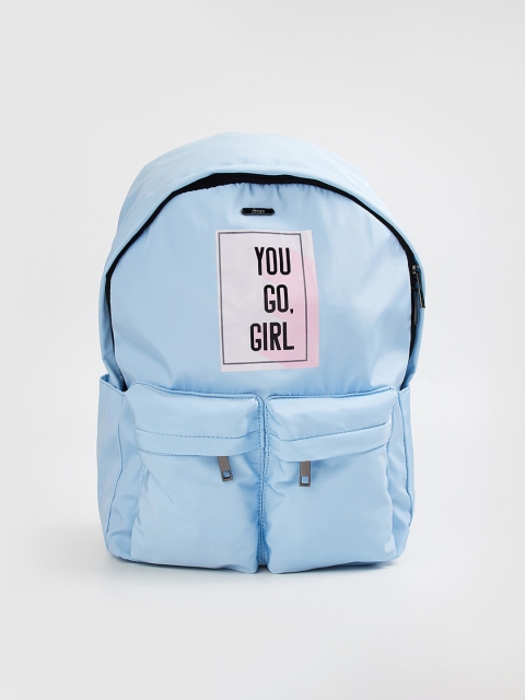 

Ginger by Lifestyle Women Blue Typography Backpack