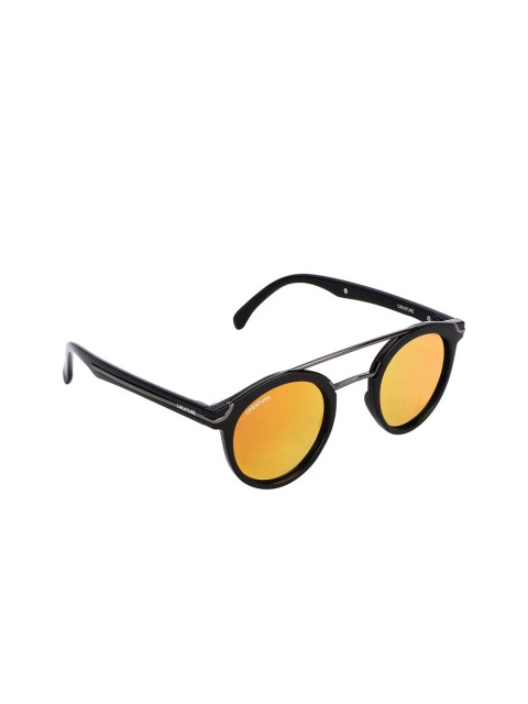 

Creature Unisex Yellow Lens & Black UV Protected Round Sunglasses EC-002