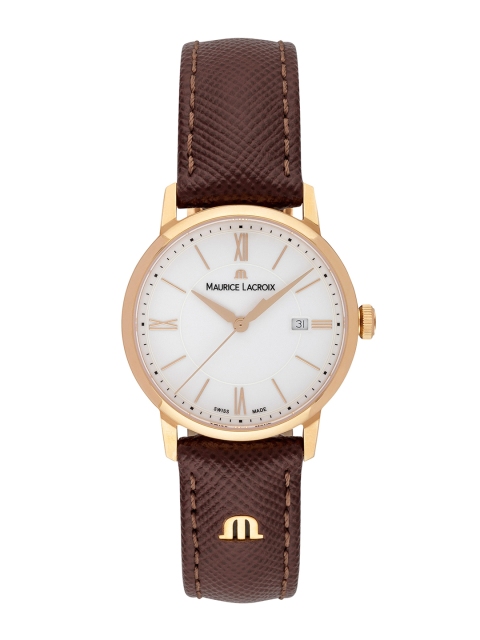 

MAURICE LACROIX Women White Dial & Brown Leather Analogue Watch EL1094-PVP01-111-1
