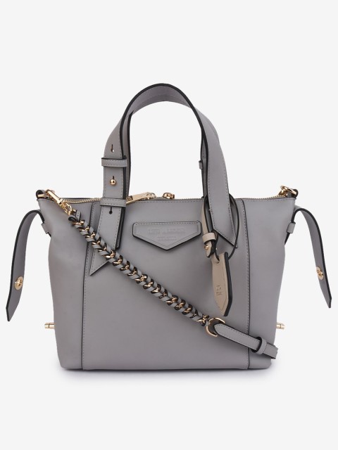 

LYN Women Grey PU Structured Handheld Bag with Tasselled