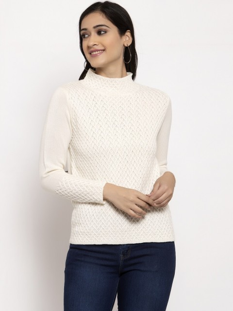 

Global Republic Women Off White Cable Knit Pullover