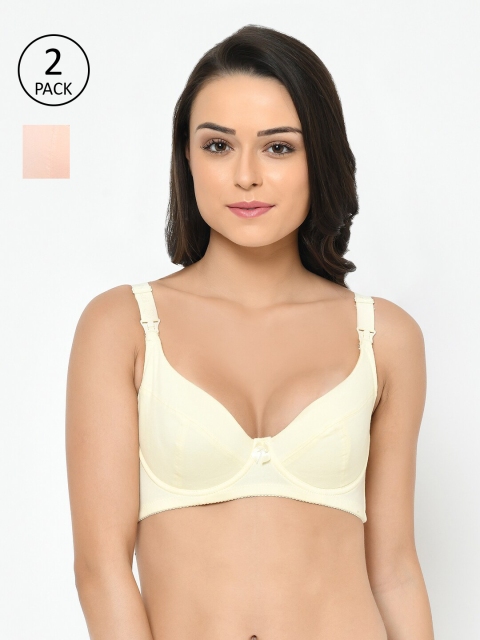 

Cosmo Lady Pack of 2 Cream & Pink Maternity Bra Full Coverage 094926Pink