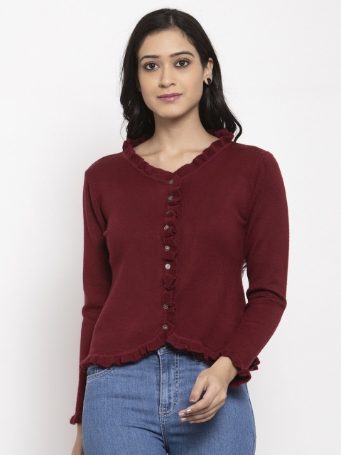 

Global Republic Women Maroon Cardigan
