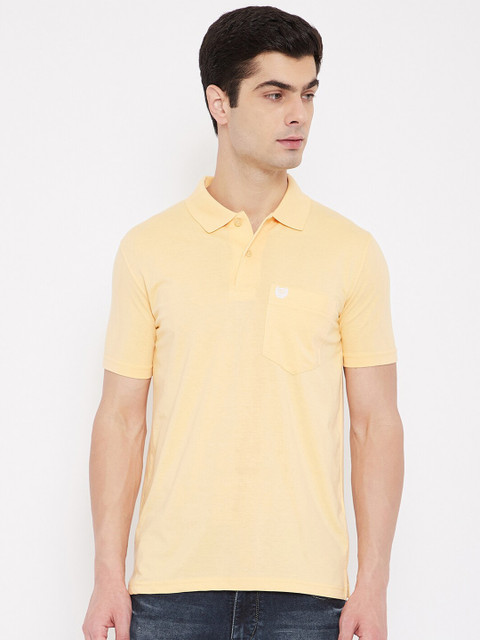 

Duke Men Yellow Polo Collar T-shirt