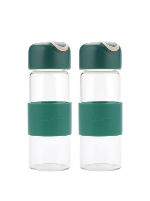 

YOYOSO Pack of 2 Green Glass Bottles with Silicon Cover