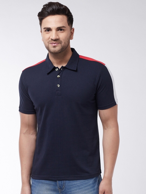 

GRITSTONES Men vy Blue Polo Collar T-shirt, Navy blue