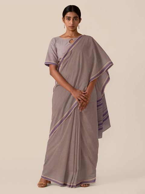 

Taneira Beige Woven Design Pure Cotton Mangalagiri Saree
