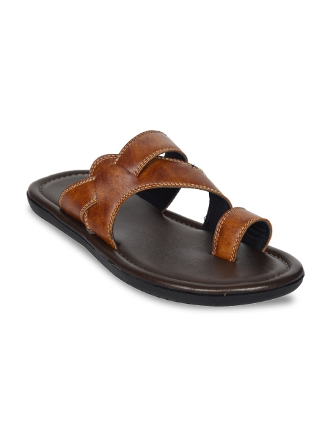 

Ajanta Men Tan Brown Leather Comfort Sandals