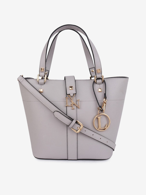 

LYN Grey Solid Structured Handheld Bag