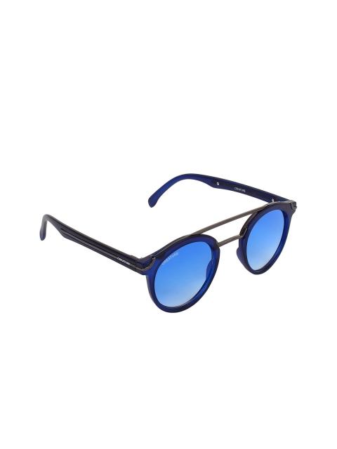

Creature Unisex Blue Lens & Black Round Sunglasses with UV Protected Lens EC-008