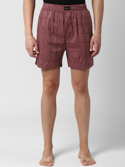 

Peter England Men Maroon & Black Printed Knitted Boxer PEBSWRGBP98621