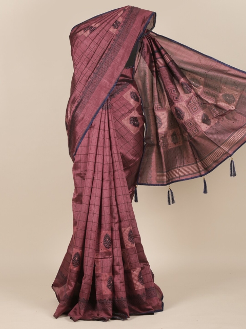 

Pothys Purple Ethnic Motifs Cotton Blend Saree