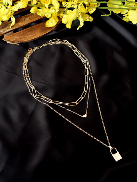 

Bellofox Gold-Plated Layered Lockheart Necklace