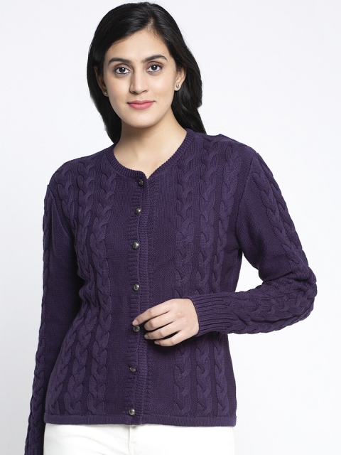 

Global Republic Women Purple Cable Knit Cardigan