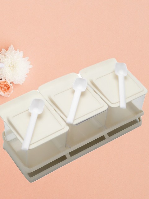 

YOYOSO Set Of 2 White Solid Plastic Seasoning Boxes
