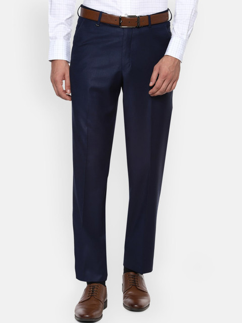 

Van Heusen Men Navy Blue Formal Trousers