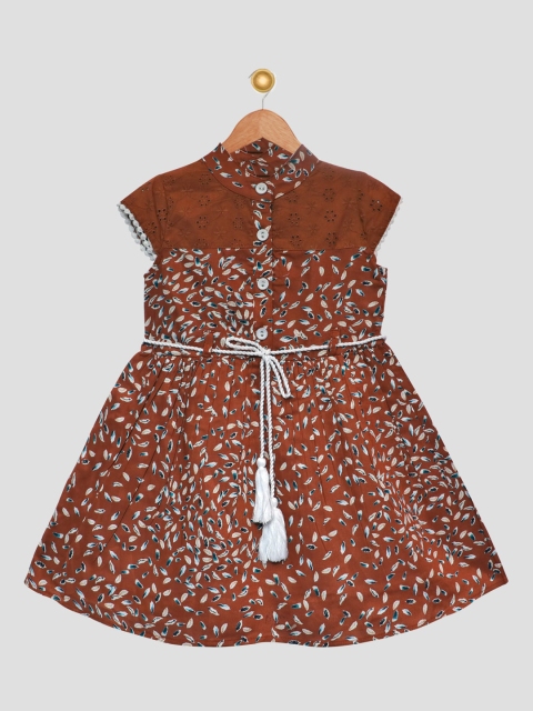 

Bella Moda Brown & White Floral Dress