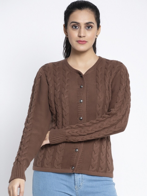 

Global Republic Women Khaki Cable Knit Cardigan