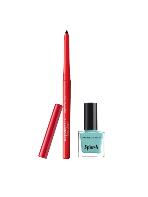 

FACES CANADA Magnet eyes Kajal & Splash Nail Enamel-Linty, Multi