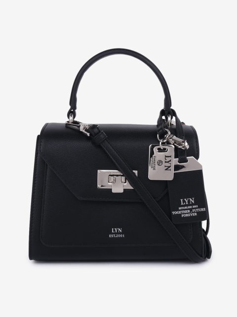 

LYN Black PU Structured Satchel with Tasselled