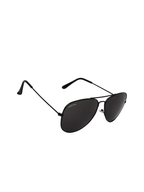 

Creature Unisex Black Lens & Black Aviator Sunglasses with UV Protected Lens SUN-004