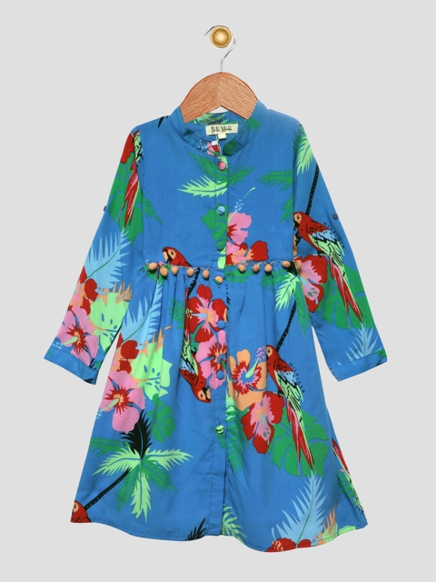 

Bella Moda Blue Fit & Flair Round Neck Full sleeves - Dress