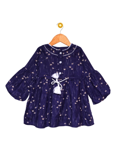 

Bella Moda Blue Printed A-Line Dress