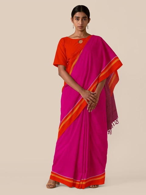 

Taneira Pink & Orange Pure Cotton Saree