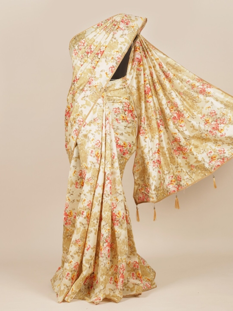 

Pothys Cream Floral Printed Cotton Blend Saree