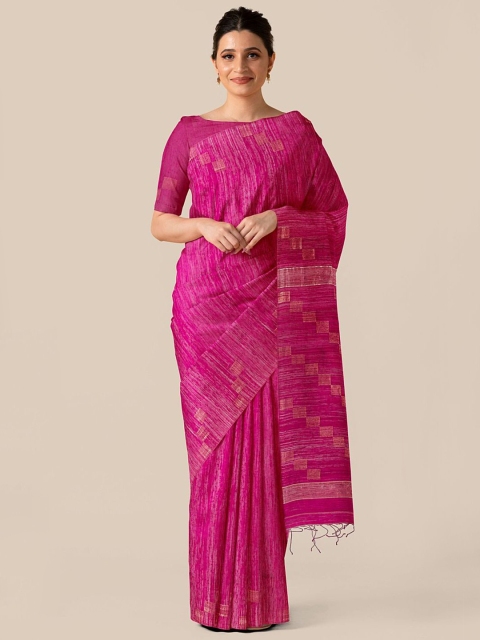 Taneira Pink Pure Silk Tussar Saree