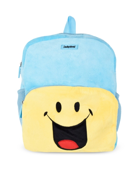 

Smiley World Unisex Kids Blue & Yellow Colourblocked Backpack