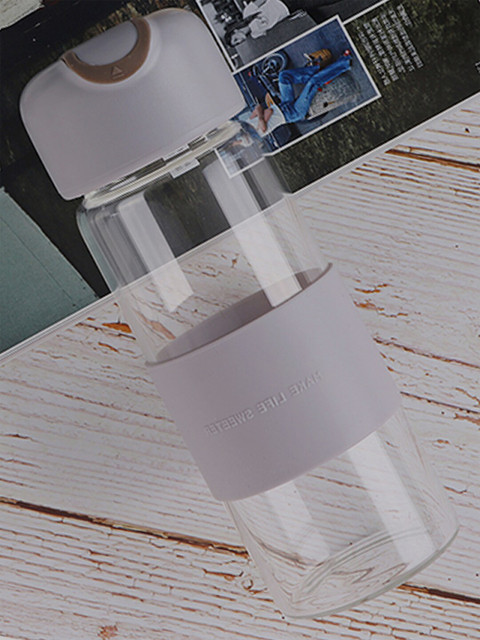 

YOYOSO Pack of 2 glass bottle with silicon cover, Grey