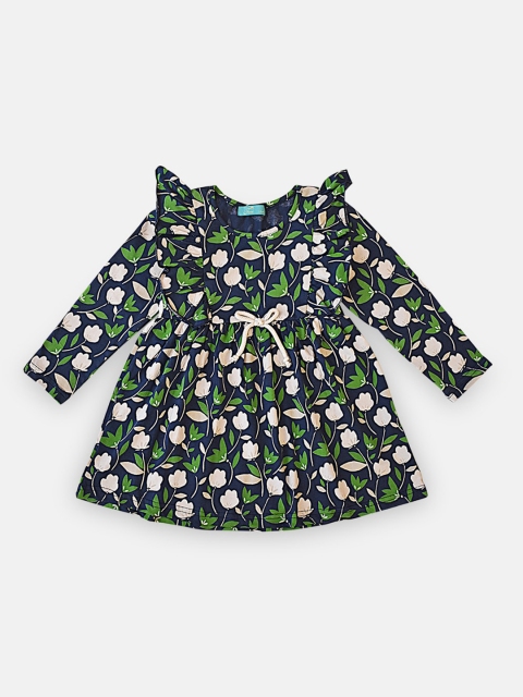 

Tiara Girls Green & Black Ruffle Trim Dress