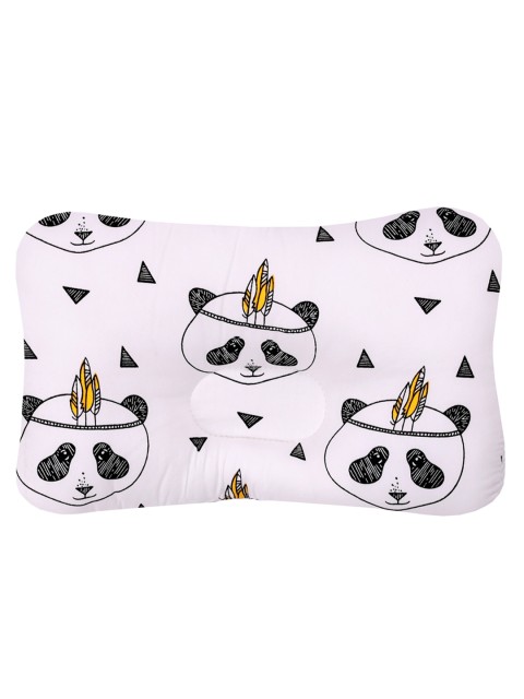 

KICKS & CRAWL Kids White & Black Printed Cotton Panda Baby Pillow