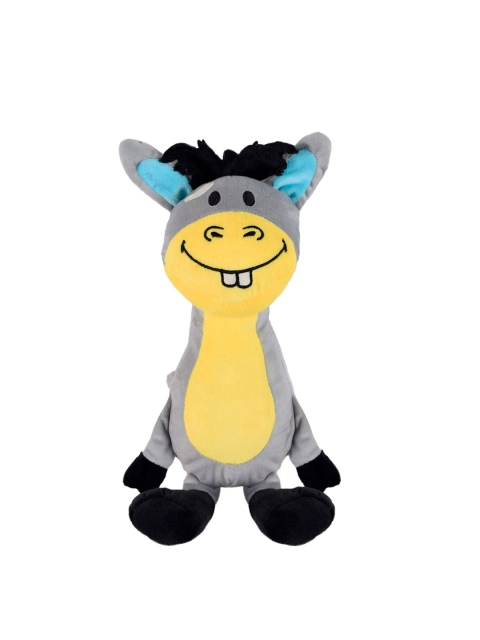 

Smiley World Kids Grey & Yellow Colourblocked Laughing Donkey Soft Toy