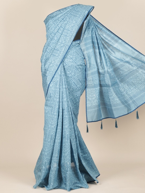 

Pothys Blue Printed Saree