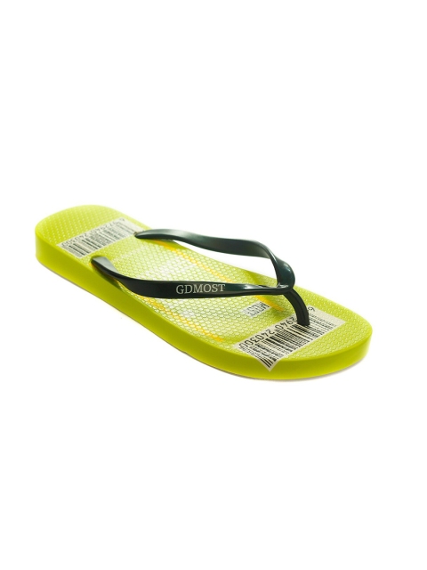 

TRENDS & TRADES Women Green & Black Printed Thong Flip-Flops