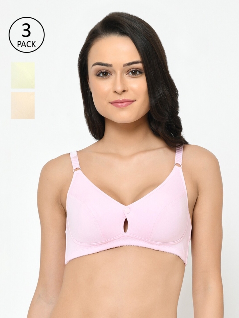 

Cosmo Lady Pack of 3 Maternity Bra Full Coverage Underwired, Pink