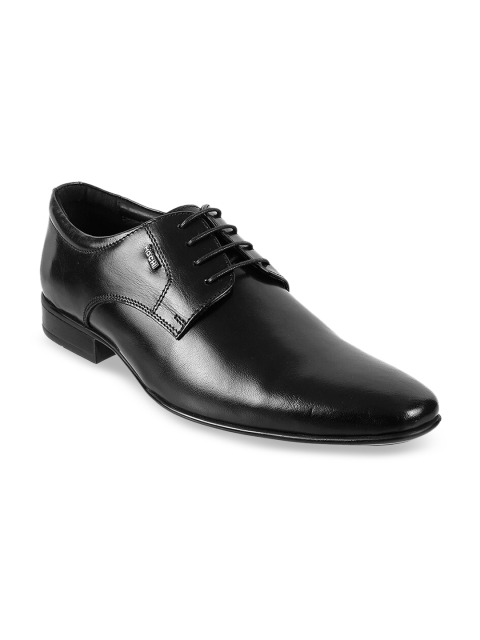 

Mochi Men Black Solid Leather Formal Derbys