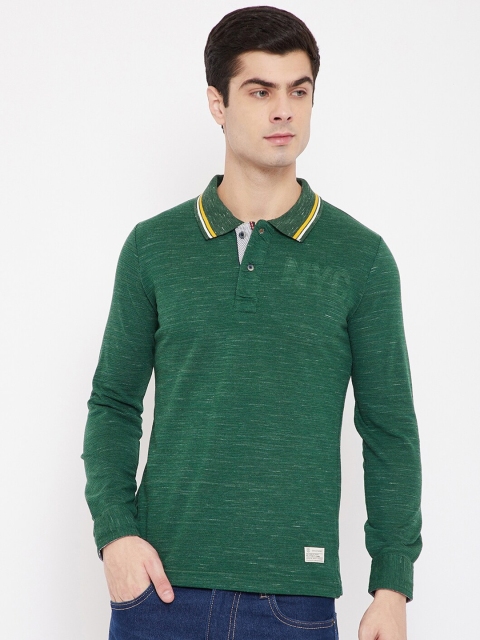 

Duke Men Green Polo Collar Cotton T-shirt
