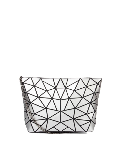 

BAOMI Geometric Bucket Range Silver Color Soft One Size Handbag