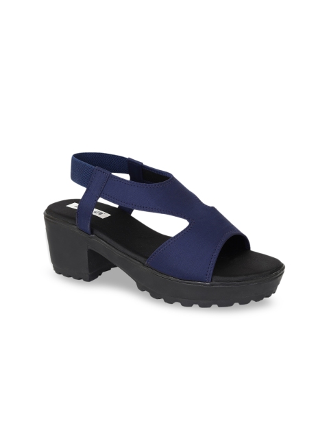 

Zyla Navy Blue Platform Sandals