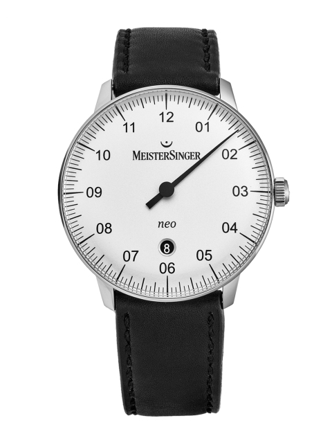 

MEISTERSINGER Men Silver-Toned Dial & Blue Leather Straps Analogue Automatic Motion Powered Watch