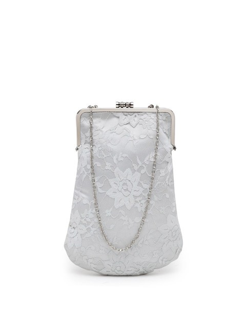 

PRACCESSORII Silver Textured Purse Clutch