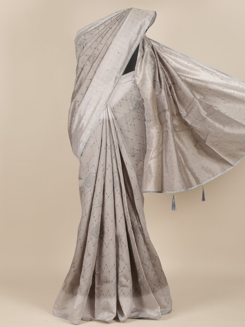 

Pothys Grey Printed Cotton Blend Saree