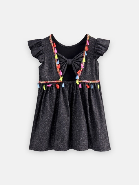 

Tiara Girls Black Solid With Tassel Detail Dress