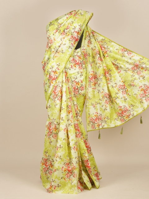 

Pothys Lime Green & Red Floral Saree