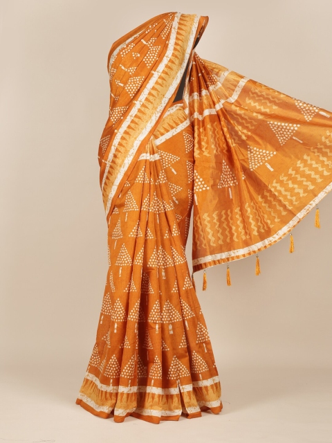 

Pothys Women Mustard Cotton Blend Saree